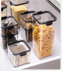 Sealed Jars Kitchen GraAirtight Kitchen Storage Jars Set – Large Plastic Food Storage Containers for Grains, Rice & Seasoningsin Storage Organizer Large Tank Plastic Moisture-proof Storage Box Household Seasoning Jars Set 2030
