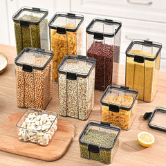Sealed Jars Kitchen GraAirtight Kitchen Storage Jars Set – Large Plastic Food Storage Containers for Grains, Rice & Seasoningsin Storage Organizer Large Tank Plastic Moisture-proof Storage Box Household Seasoning Jars Set 2030