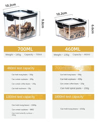 Sealed Jars Kitchen GraAirtight Kitchen Storage Jars Set – Large Plastic Food Storage Containers for Grains, Rice & Seasoningsin Storage Organizer Large Tank Plastic Moisture-proof Storage Box Household Seasoning Jars Set 2030