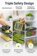 16-in-1 Vegetable Chopper PE+ABS Multi-Blade Kitchen Gadget for Home Cooking & Meal Prep
