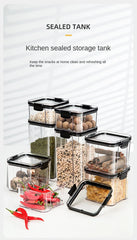 Sealed Jars Kitchen GraAirtight Kitchen Storage Jars Set – Large Plastic Food Storage Containers for Grains, Rice & Seasoningsin Storage Organizer Large Tank Plastic Moisture-proof Storage Box Household Seasoning Jars Set 2030