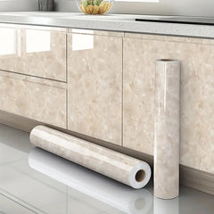 55cm Marble Self-Adhesive Wallpaper – Waterproof PVC Contact Paper for Kitchen, Cabinets & Home Decor