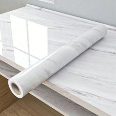 55cm Marble Self-Adhesive Wallpaper – Waterproof PVC Contact Paper for Kitchen, Cabinets & Home Decor