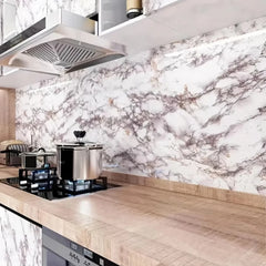 55cm Marble Self-Adhesive Wallpaper – Waterproof PVC Contact Paper for Kitchen, Cabinets & Home Decor