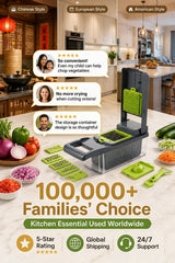 16-in-1 Vegetable Chopper PE+ABS Multi-Blade Kitchen Gadget for Home Cooking & Meal Prep