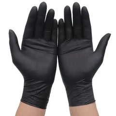 100PCS Black Nitrile Gloves - Disposable Oil-Resistant Non-Slip for Kitchen Cooking Baking Bar Tending Restaurant Food Prep