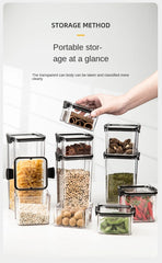 Sealed Jars Kitchen GraAirtight Kitchen Storage Jars Set – Large Plastic Food Storage Containers for Grains, Rice & Seasoningsin Storage Organizer Large Tank Plastic Moisture-proof Storage Box Household Seasoning Jars Set 2030