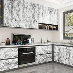 55cm Marble Self-Adhesive Wallpaper – Waterproof PVC Contact Paper for Kitchen, Cabinets & Home Decor