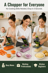 16-in-1 Vegetable Chopper PE+ABS Multi-Blade Kitchen Gadget for Home Cooking & Meal Prep