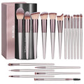 18-Piece Makeup Brush Set with Synthetic Bristles and Case
