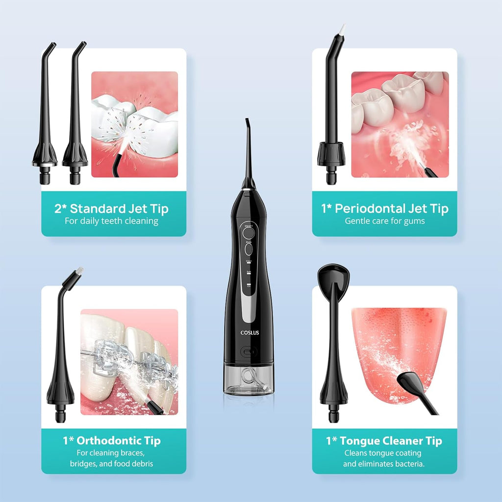 Cordless Water Dental Flosser – 300 ml Rechargeable Oral Irrigator