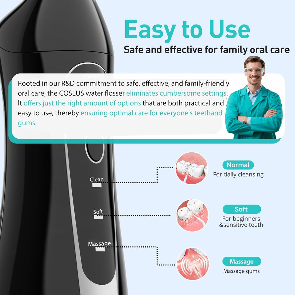 Cordless Water Dental Flosser – 300 ml Rechargeable Oral Irrigator