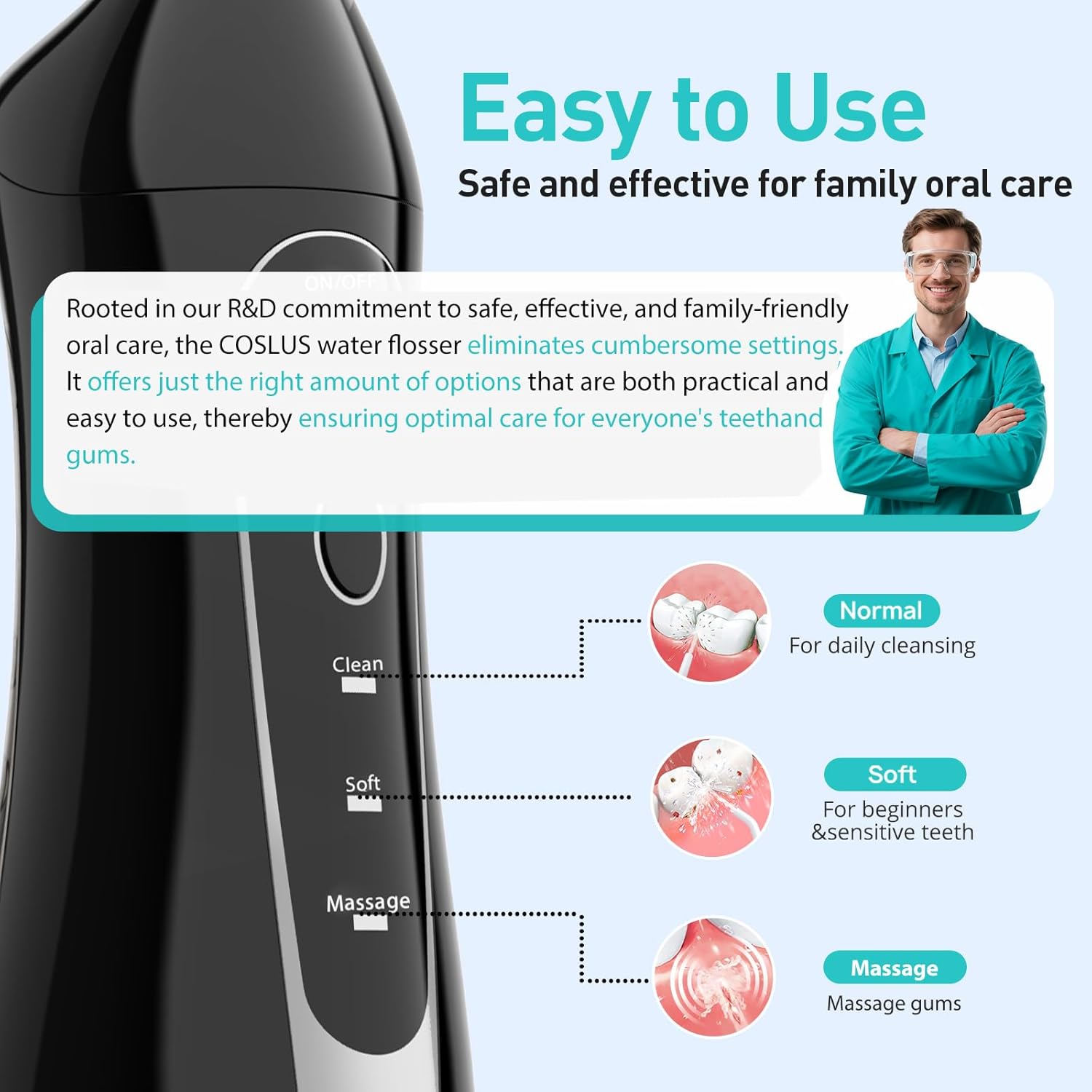 Cordless Water Dental Flosser – 300 ml Rechargeable Oral Irrigator