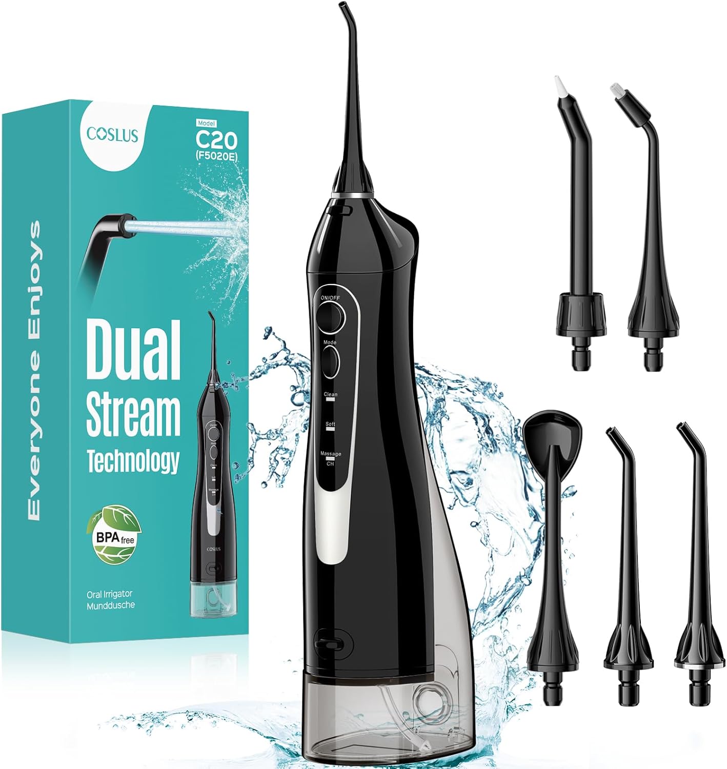 Cordless Water Dental Flosser – 300 ml Rechargeable Oral Irrigator