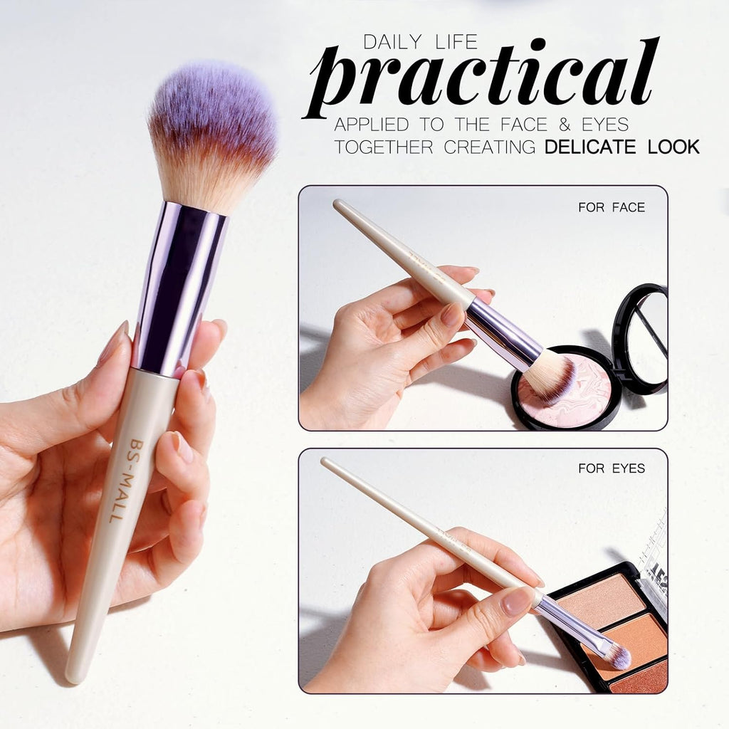 18-Piece Makeup Brush Set with Synthetic Bristles and Case