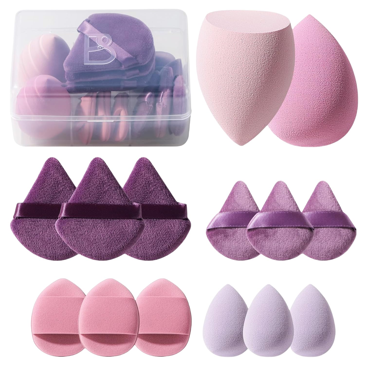 Triangle Makeup Sponge Set – 14-Piece Blending Kit
