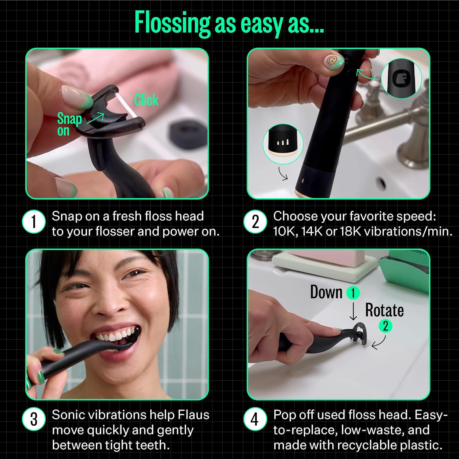 Electric Sonic Flosser Starter Kit – Gentle Plaque Removal