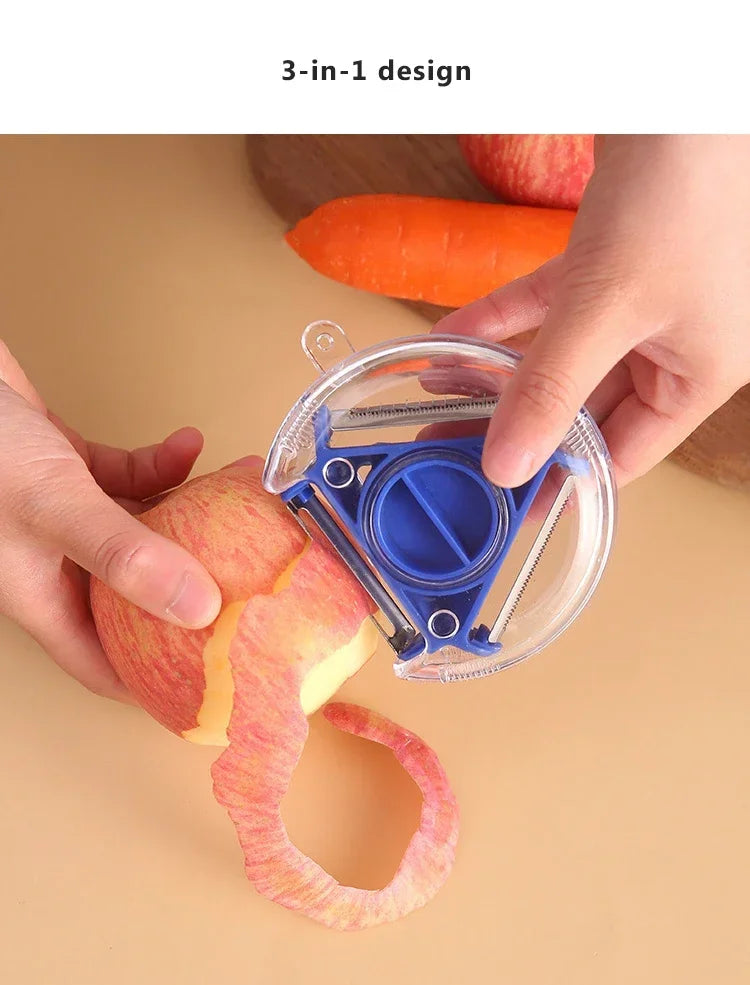 1/3PCS 3in1 Magic Trio Peeler Set Slicer Shredder Peeler Julienne Cutter Multi Peel Blade Zesters Grater Kitchen Tool Accessorie