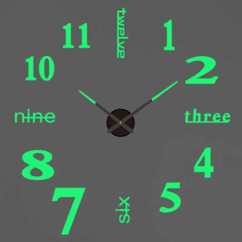 Large round Mirror Wall Clock DIY Self Adhesive Wall Clock