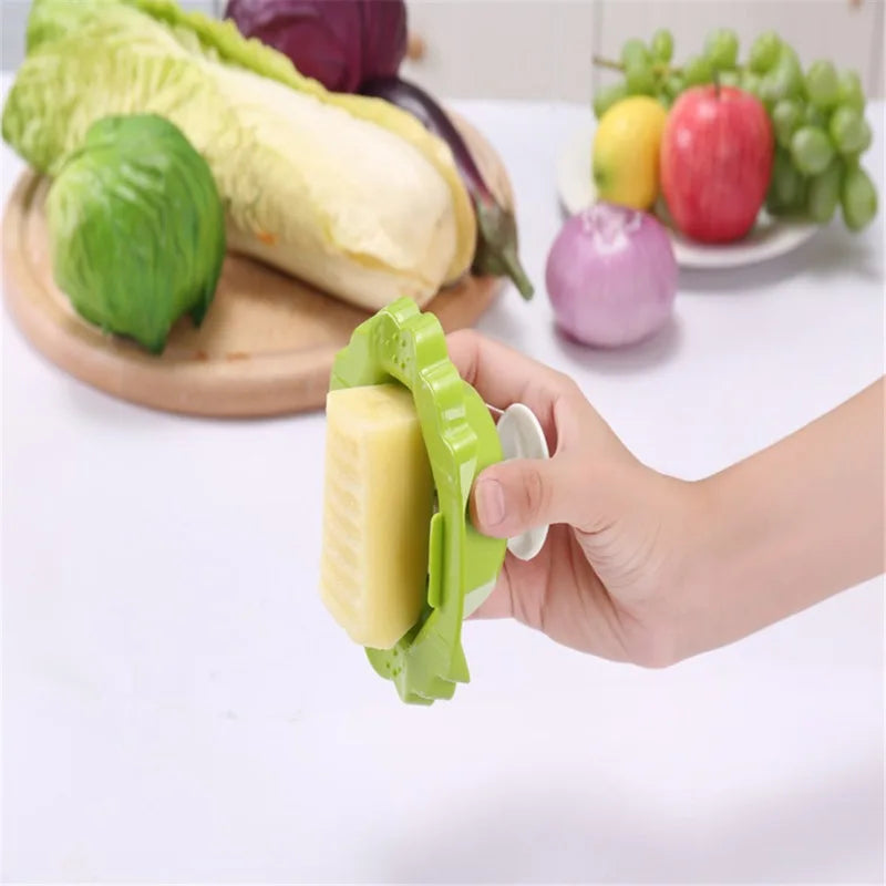 Stainless Steel Potato Cutter & Grater with Wooden Handle and Hand Guard