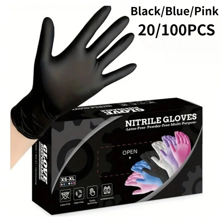Nitrile Gloves Disposable Black 100PCS,Heavy Duty Work Gloves for Kitchen,Cleaning,Workshop-A Practical Valentine's DayEssential