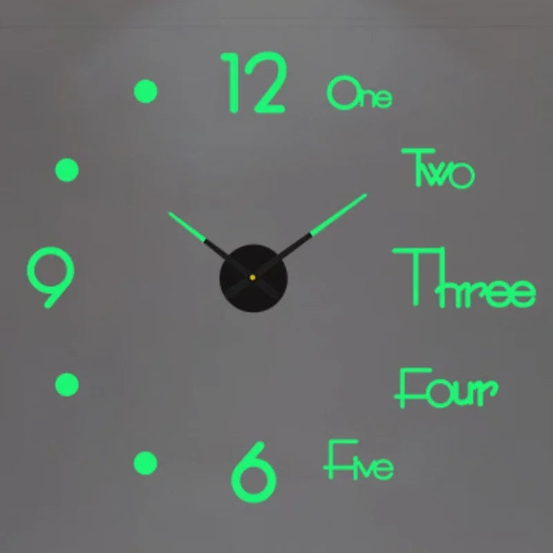 Large round Mirror Wall Clock DIY Self Adhesive Wall Clock