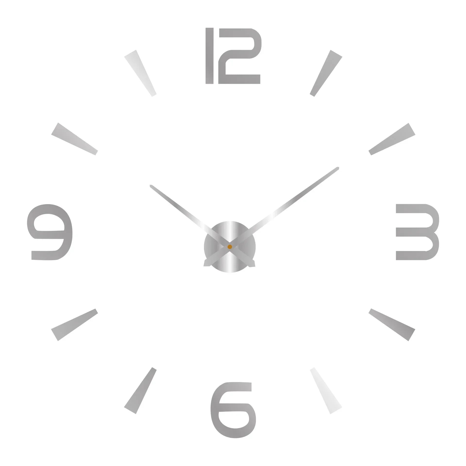 Large round Mirror Wall Clock DIY Self Adhesive Wall Clock
