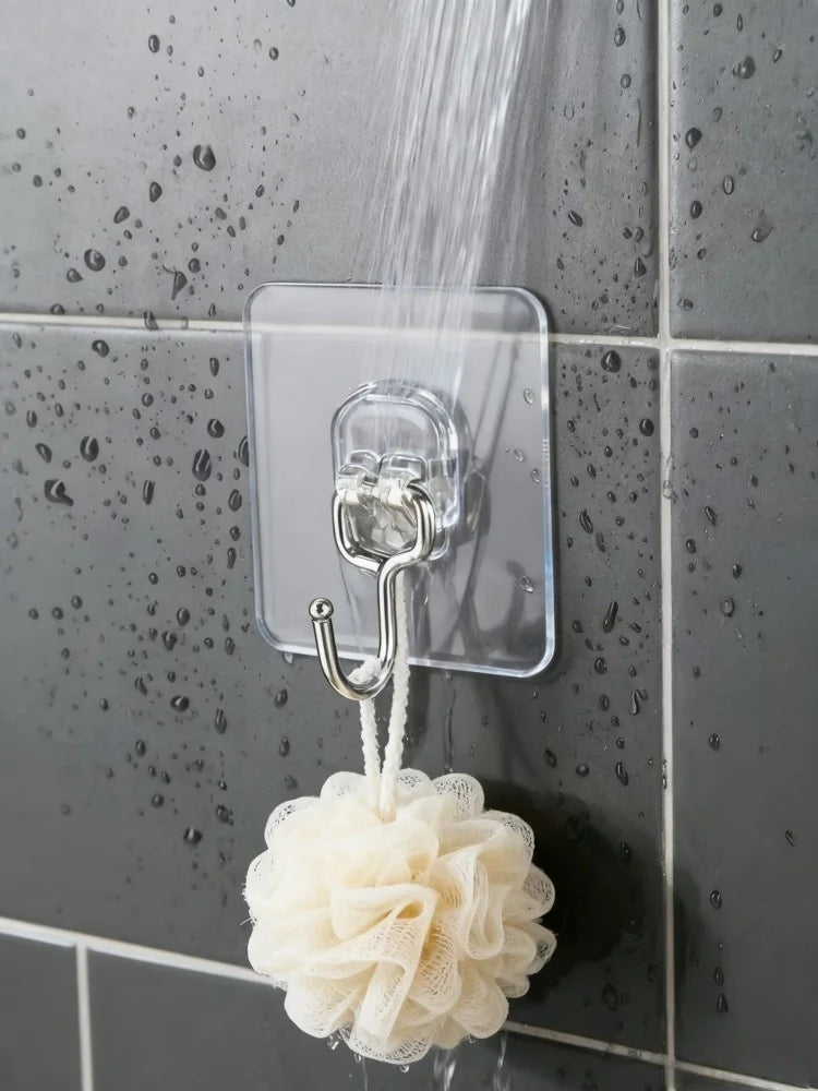 Ultra Hold Transparent Wall Hooks – 10PCS