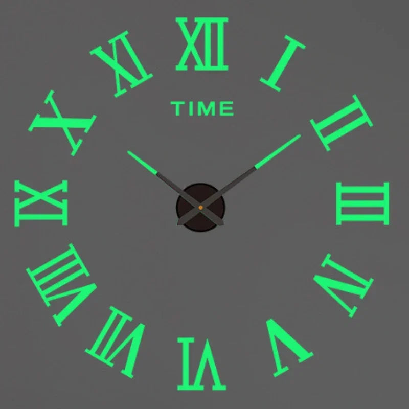 Large round Mirror Wall Clock DIY Self Adhesive Wall Clock