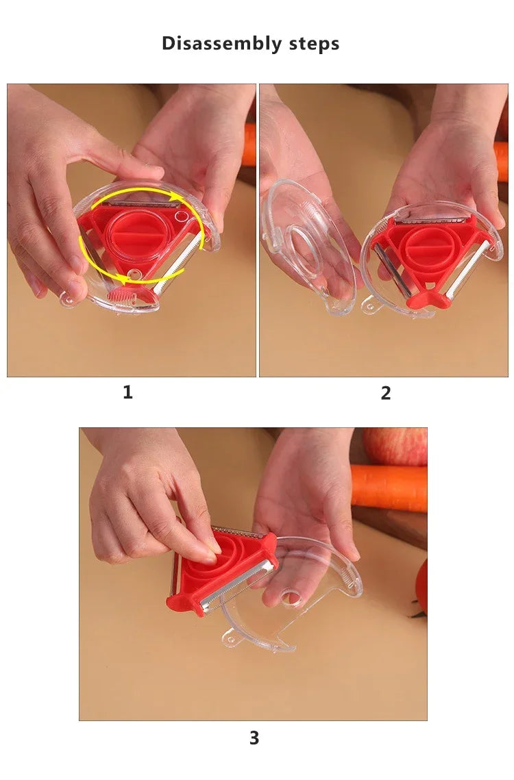 1/3PCS 3in1 Magic Trio Peeler Set Slicer Shredder Peeler Julienne Cutter Multi Peel Blade Zesters Grater Kitchen Tool Accessorie