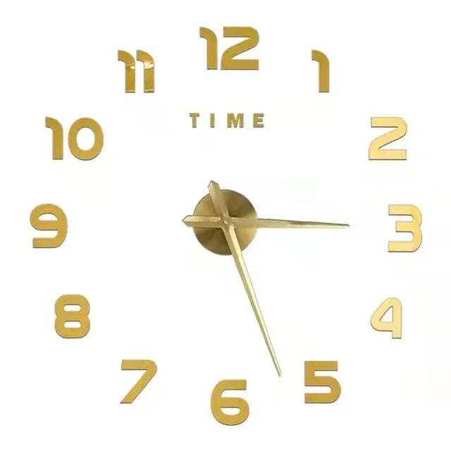 Large round Mirror Wall Clock DIY Self Adhesive Wall Clock