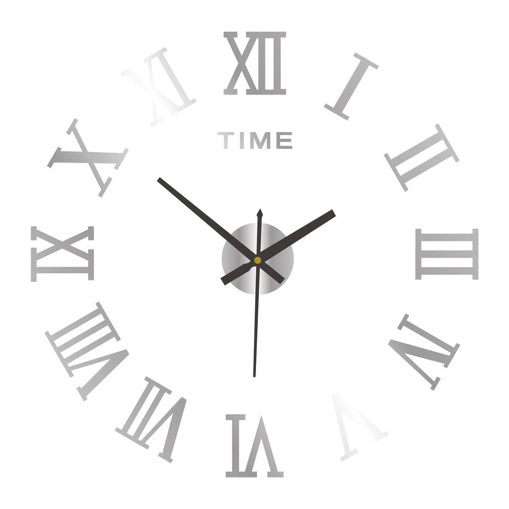 Large round Mirror Wall Clock DIY Self Adhesive Wall Clock
