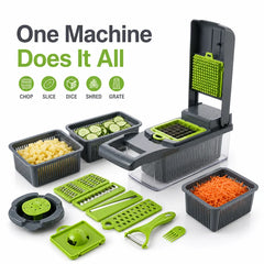 16-in-1 Vegetable Chopper PE+ABS Multi-Blade Kitchen Gadget for Home Cooking & Meal Prep