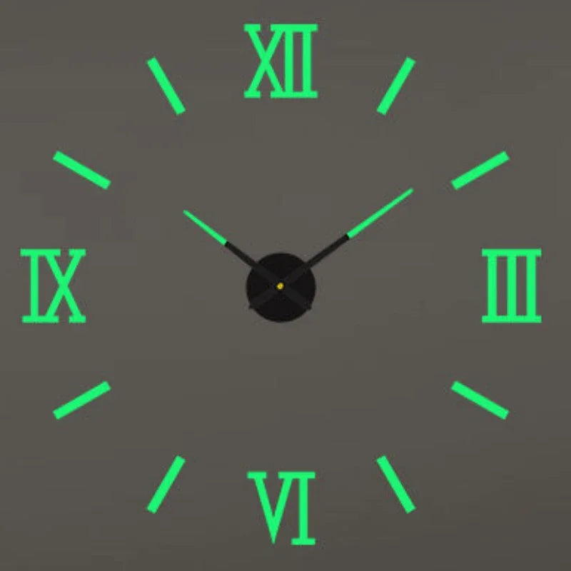 Large round Mirror Wall Clock DIY Self Adhesive Wall Clock