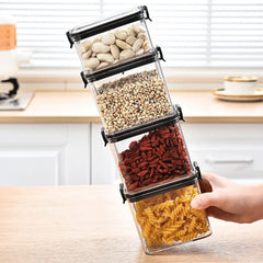 Sealed Jars Kitchen GraAirtight Kitchen Storage Jars Set – Large Plastic Food Storage Containers for Grains, Rice & Seasoningsin Storage Organizer Large Tank Plastic Moisture-proof Storage Box Household Seasoning Jars Set 2030