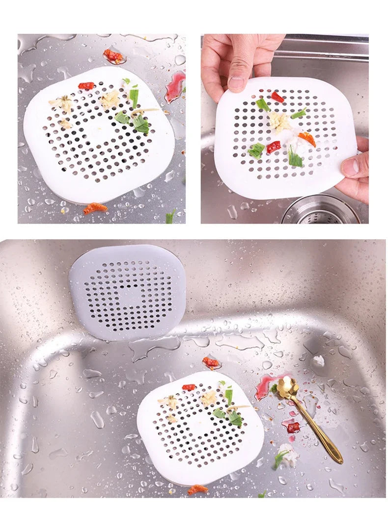 Silicone Sink Strainer Hair Catcher – Shower & Kitchen Drain Filter Plug