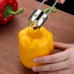 Stainless Steel Corers Portable Core Remover Fruit and Vegetable Core Extractor Kitchen Tools for Pitting Chili Peppers Melons
