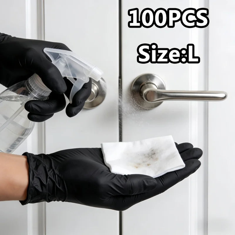 Nitrile Gloves Disposable Black 100PCS,Heavy Duty Work Gloves for Kitchen,Cleaning,Workshop-A Practical Valentine's DayEssential