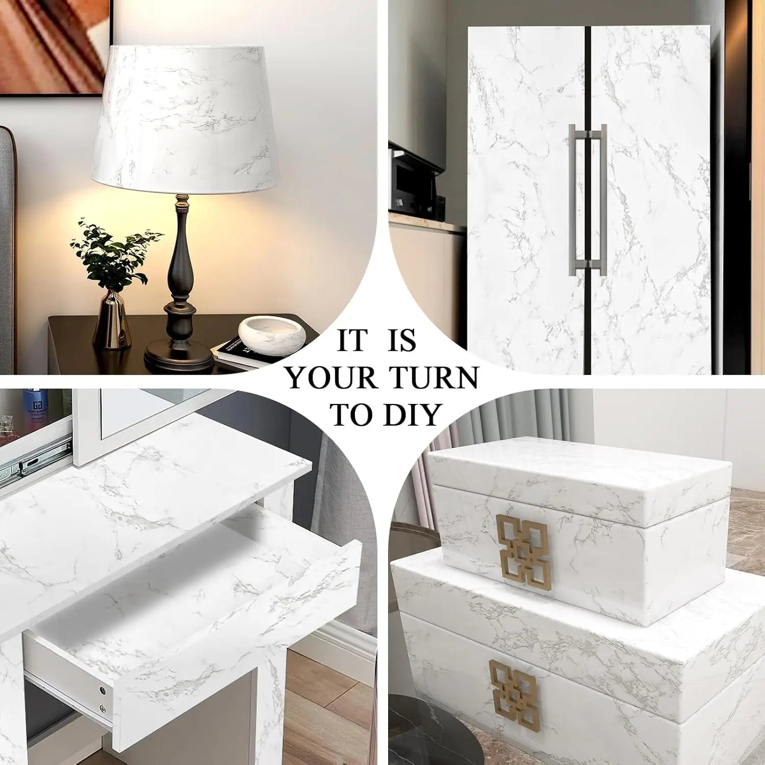 55cm Marble Self-Adhesive Wallpaper – Waterproof PVC Contact Paper for Kitchen, Cabinets & Home Decor
