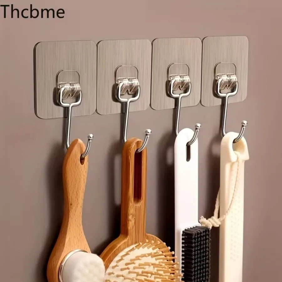 Ultra Hold Transparent Wall Hooks – 10PCS