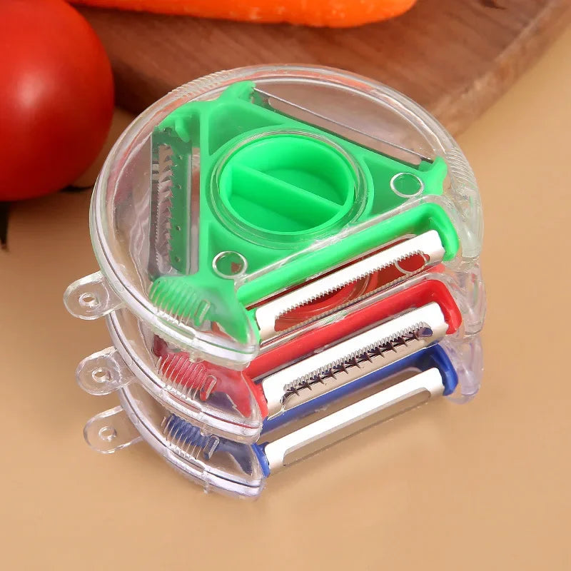 1/3PCS 3in1 Magic Trio Peeler Set Slicer Shredder Peeler Julienne Cutter Multi Peel Blade Zesters Grater Kitchen Tool Accessorie