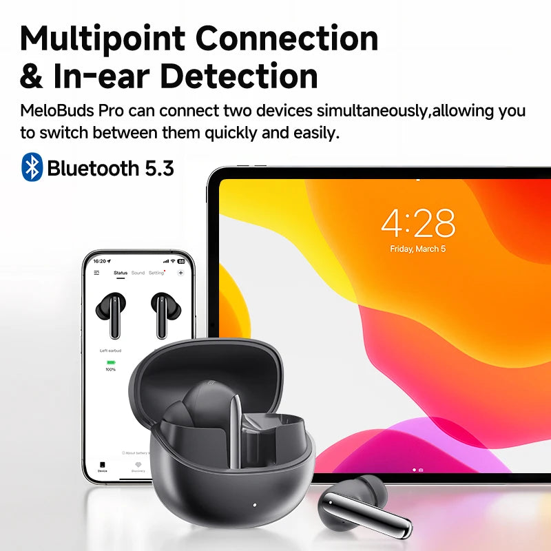 QCY MeloBuds Pro – Premium Noise Cancelling Earbuds | Hi-Res LDAC Audio | 34H Battery Life