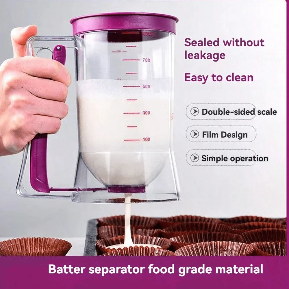 Pancake Batter Dispenser With Handle, Pancake Batter Dispenser, Pancake Batter Dispenser, Pancake Batter Dispenser, Pancake Baking Tray Mixing Dispenser, Perfect For Pancakes, Cupcakes, Waffles, Muffin Batter, Cakes, Cupcake