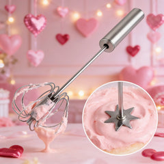 Premium Stainless Steel Push Whisk – Semi-Automatic Hand Mixer