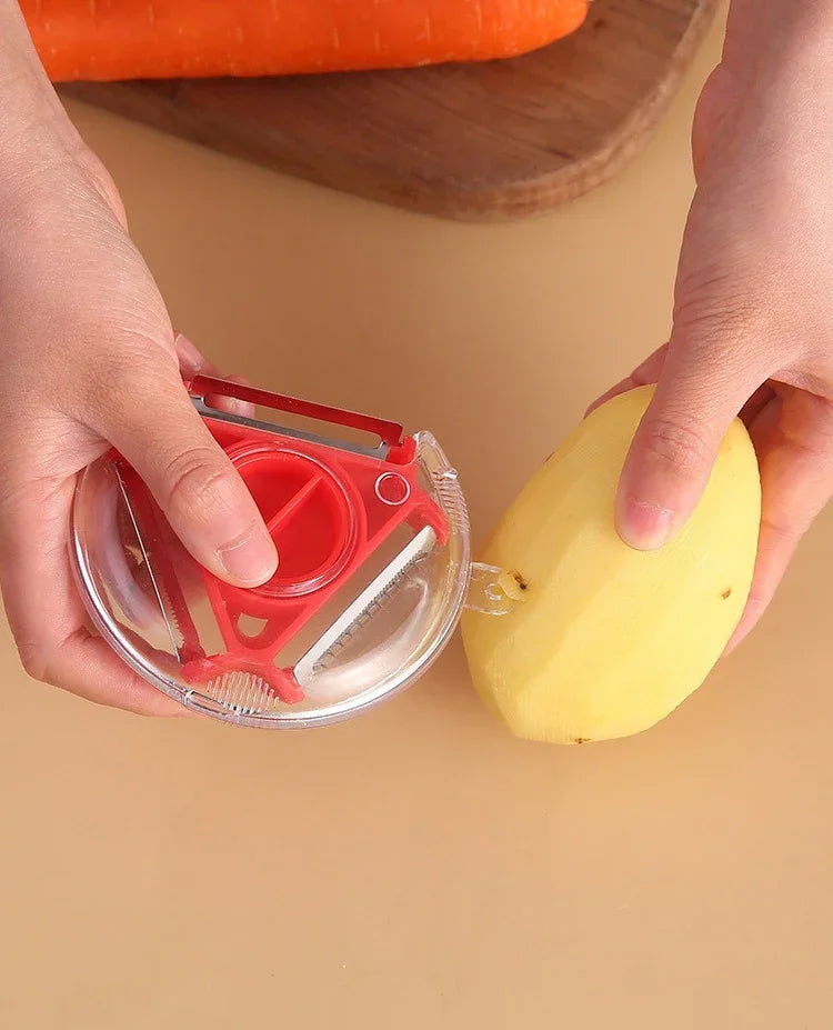1/3PCS 3in1 Magic Trio Peeler Set Slicer Shredder Peeler Julienne Cutter Multi Peel Blade Zesters Grater Kitchen Tool Accessorie