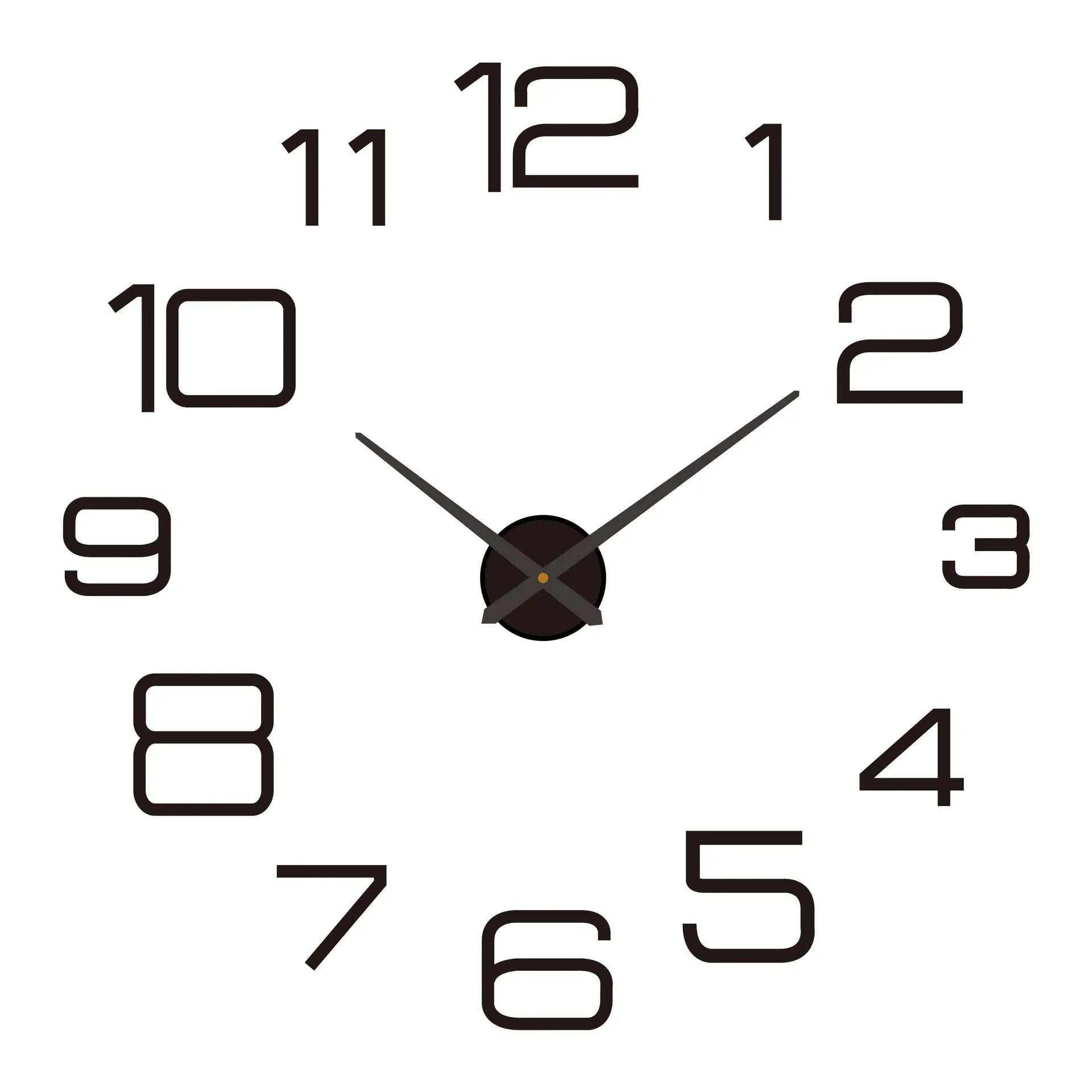 Large round Mirror Wall Clock DIY Self Adhesive Wall Clock