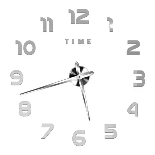 Large round Mirror Wall Clock DIY Self Adhesive Wall Clock