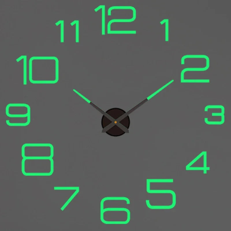 Large round Mirror Wall Clock DIY Self Adhesive Wall Clock